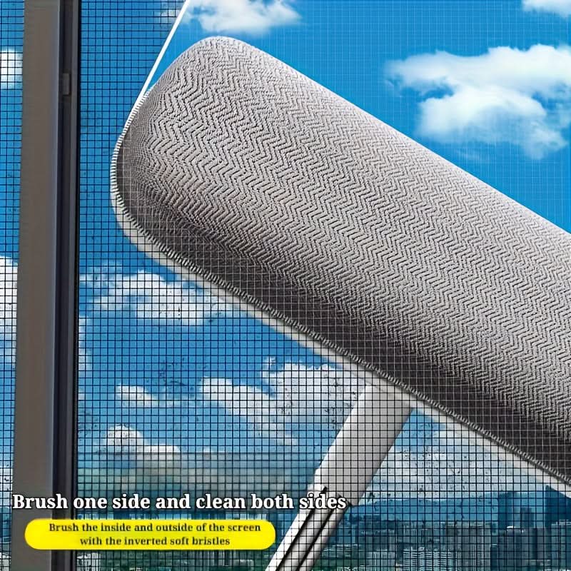 Retractable Window Cleaning Brush with Pet Hair Removal Feature