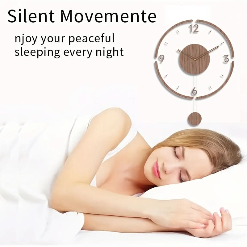 Contemporary Silent Wall Clock in Clearwood Design