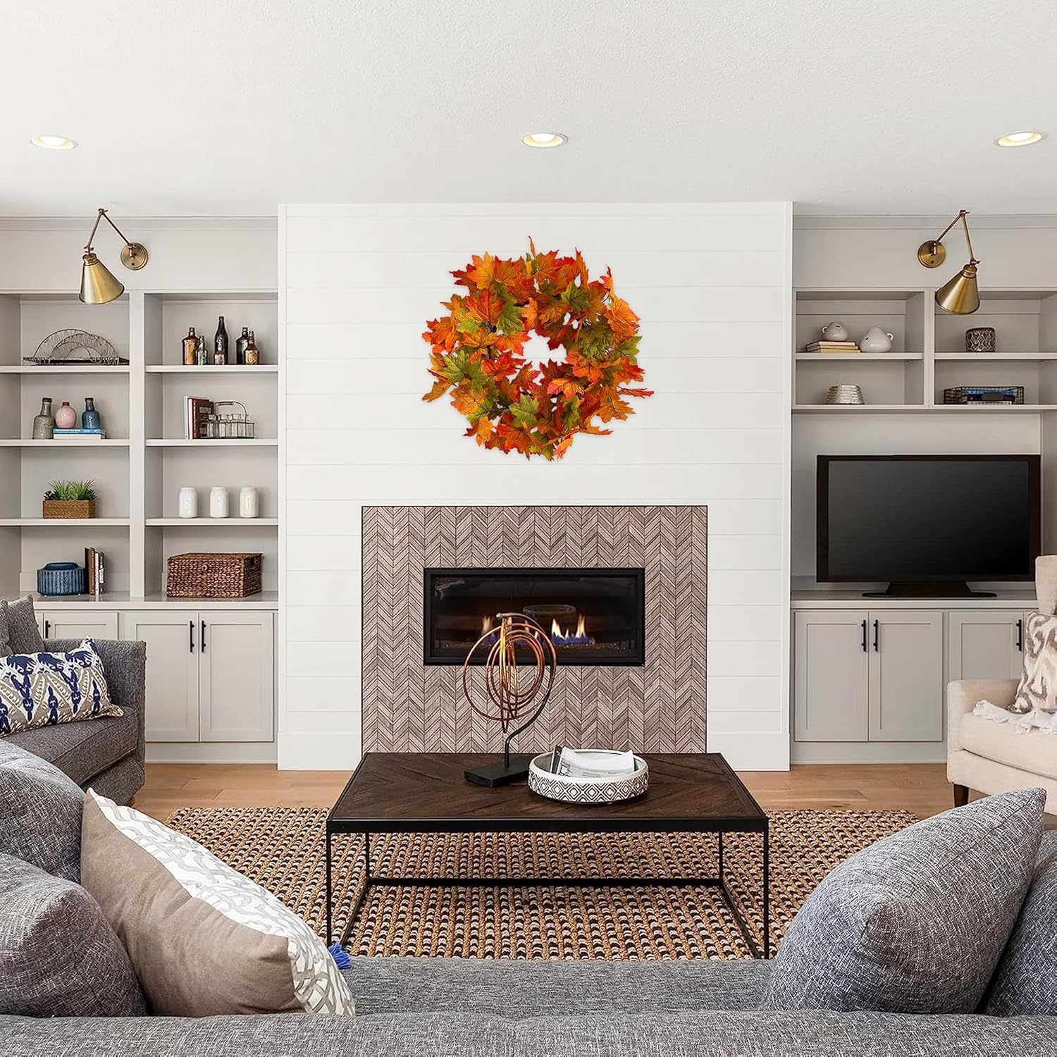 AmberMist™ Harvest Wreath — Ignite Cozy Fall Magic That Lasts All Season