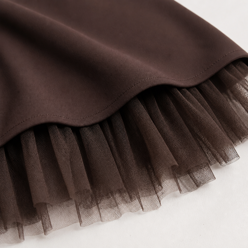 VeroLux™ – Mini Dress with Rhinestone Accents and Layered Tulle Hem