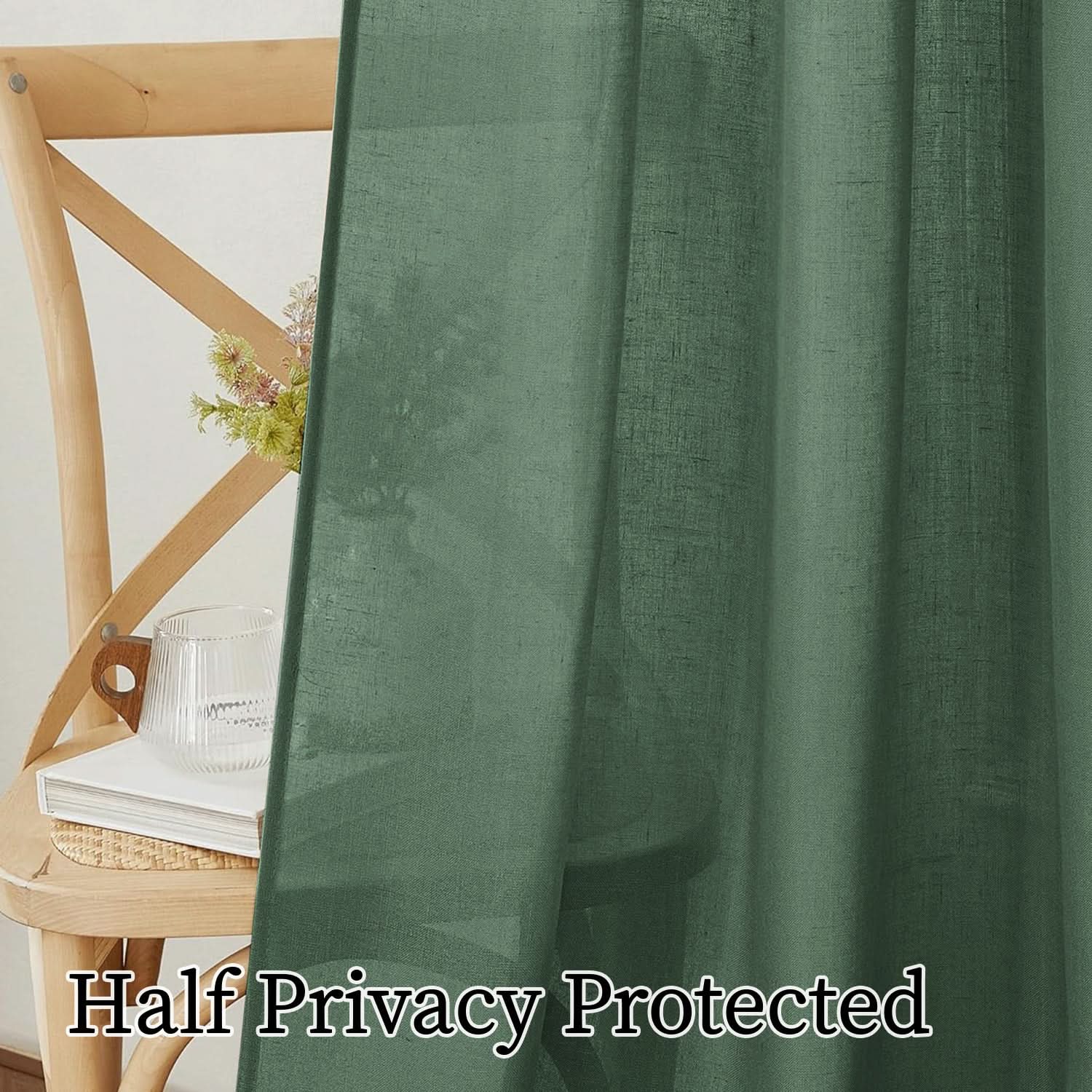 Flax Linen Sheer Curtains for Soft Light Filtering and Privacy