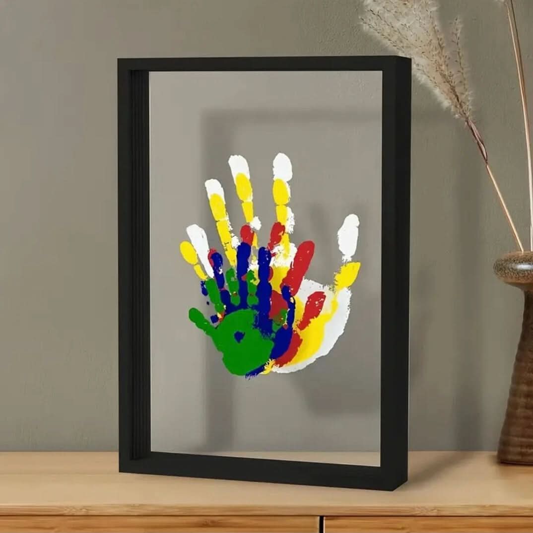 Baby Hand and Footprint Impression Kit with Clay and Wooden Frame