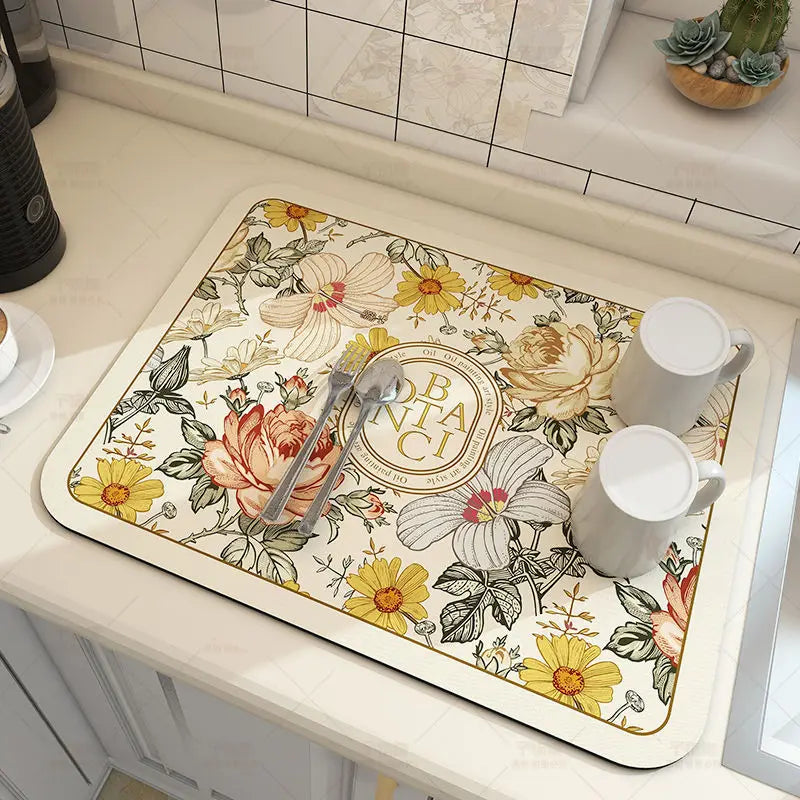 Quick-Dry Microfiber Kitchen Mat with Non-Slip Grip