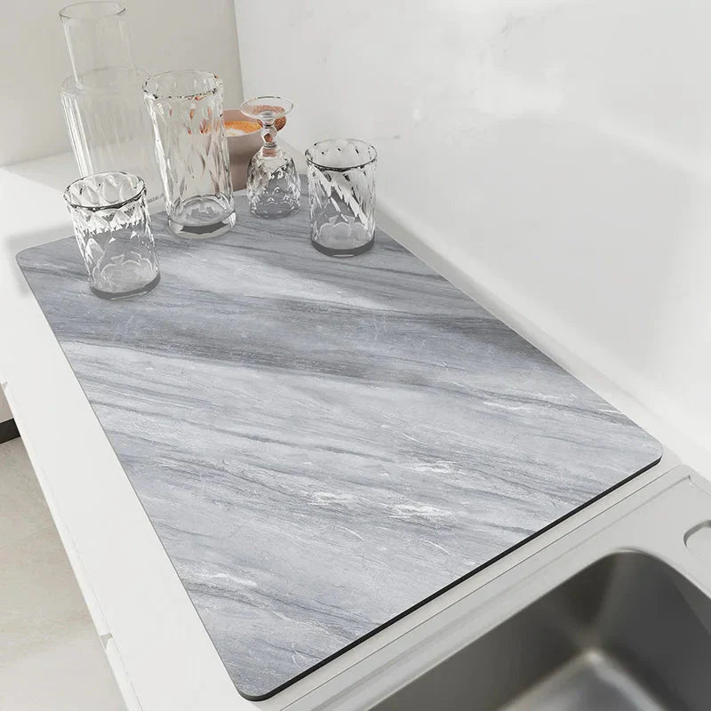 Quick-Drying Draining Mat with Non-Slip Natural Rubber Base