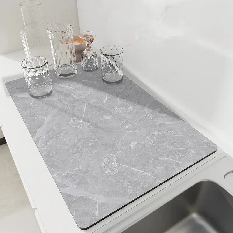 Quick-Drying Draining Mat with Non-Slip Natural Rubber Base