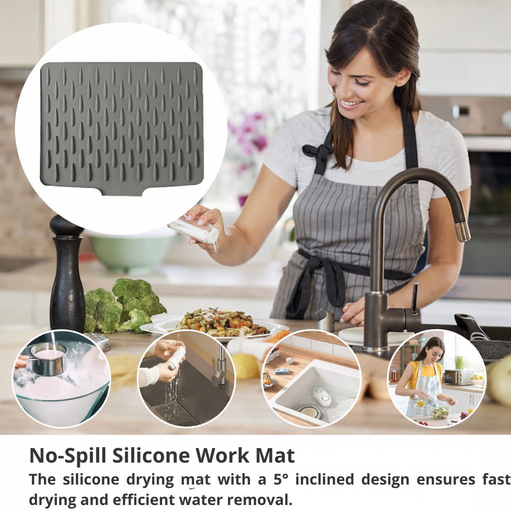 Drying Mat | Quick Drying Without Puddles | Sloped, Heat Resistant