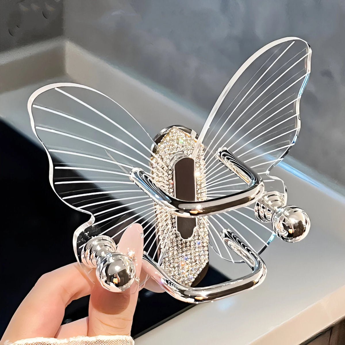 Elegant Butterfly Wall Hook with No-Drill Adhesive