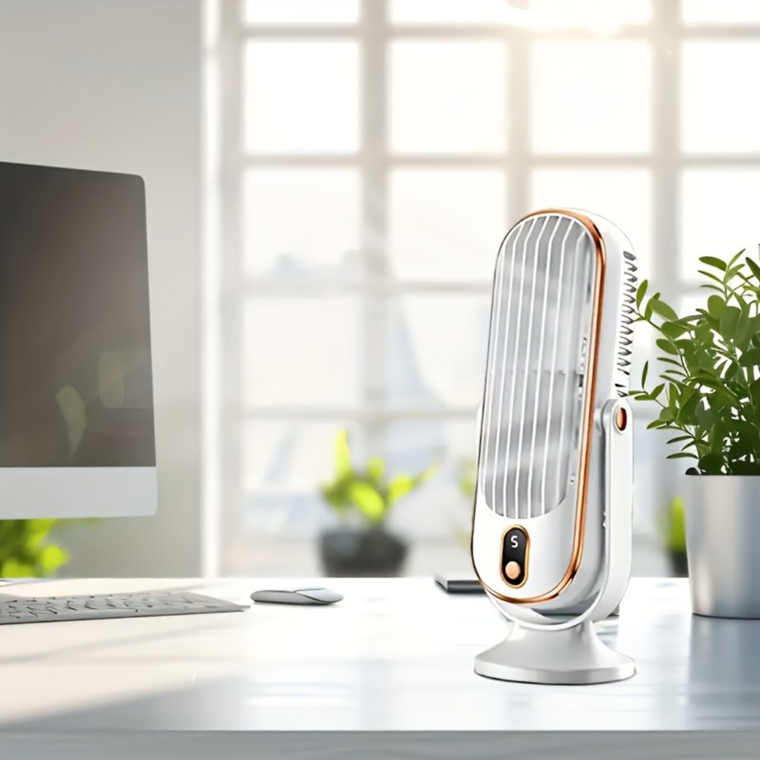 Versatile Airflow Fan | Dual Motor, 720° Pivot, USB Rechargeable & Whisper Quiet for Unmatched Comfort Anywhere