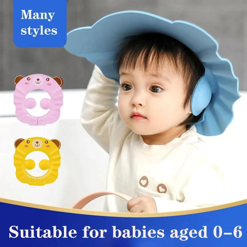 Adjustable Waterproof Baby Shower Cap for Tear-Free Hair Washing