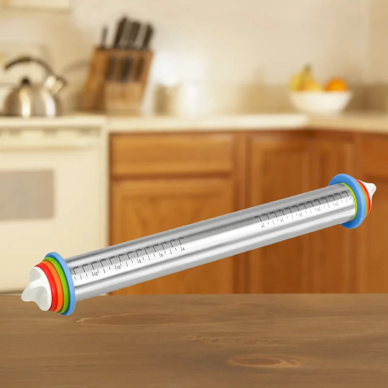 Precision Stainless Steel Dough Roller with Customizable Spacers