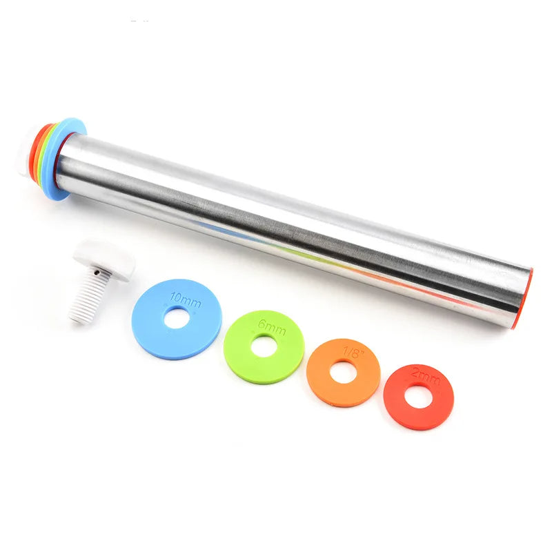 Precision Stainless Steel Dough Roller with Customizable Spacers