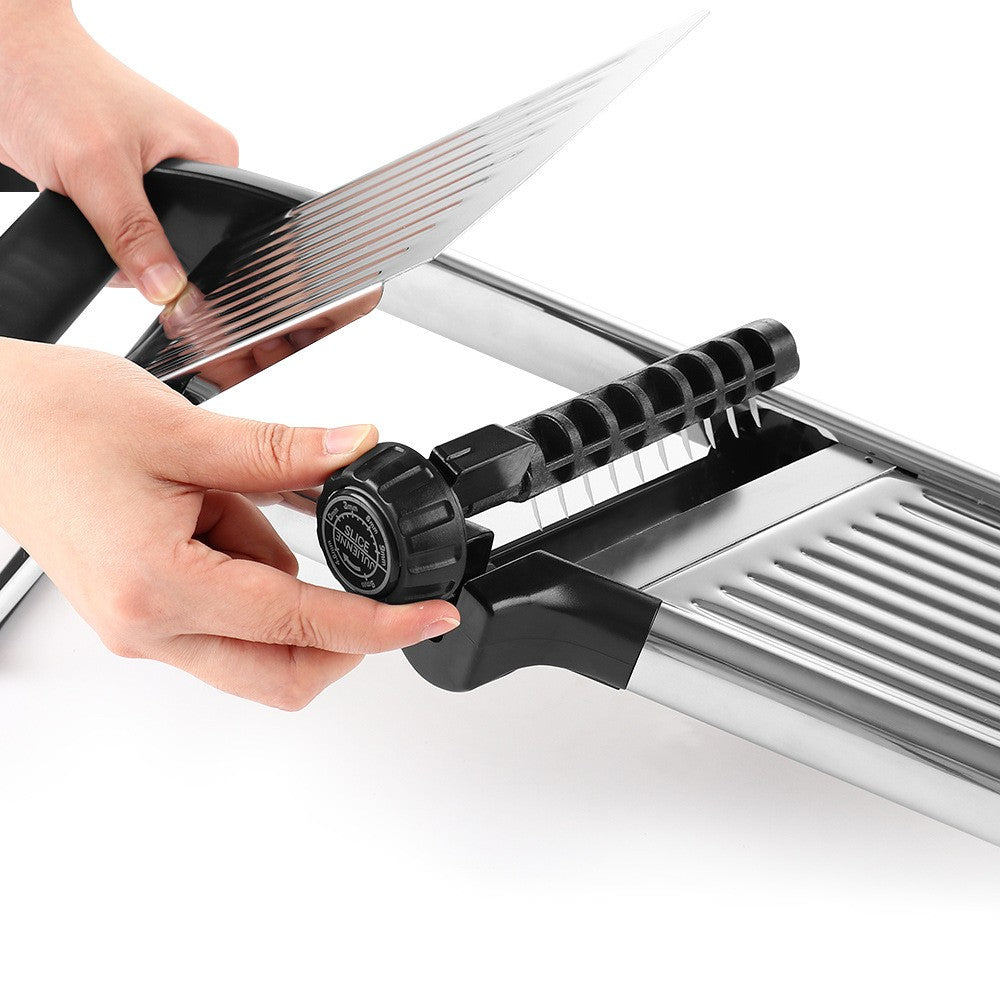 Versatile Stainless Steel Vegetable Slicer with Safety Features