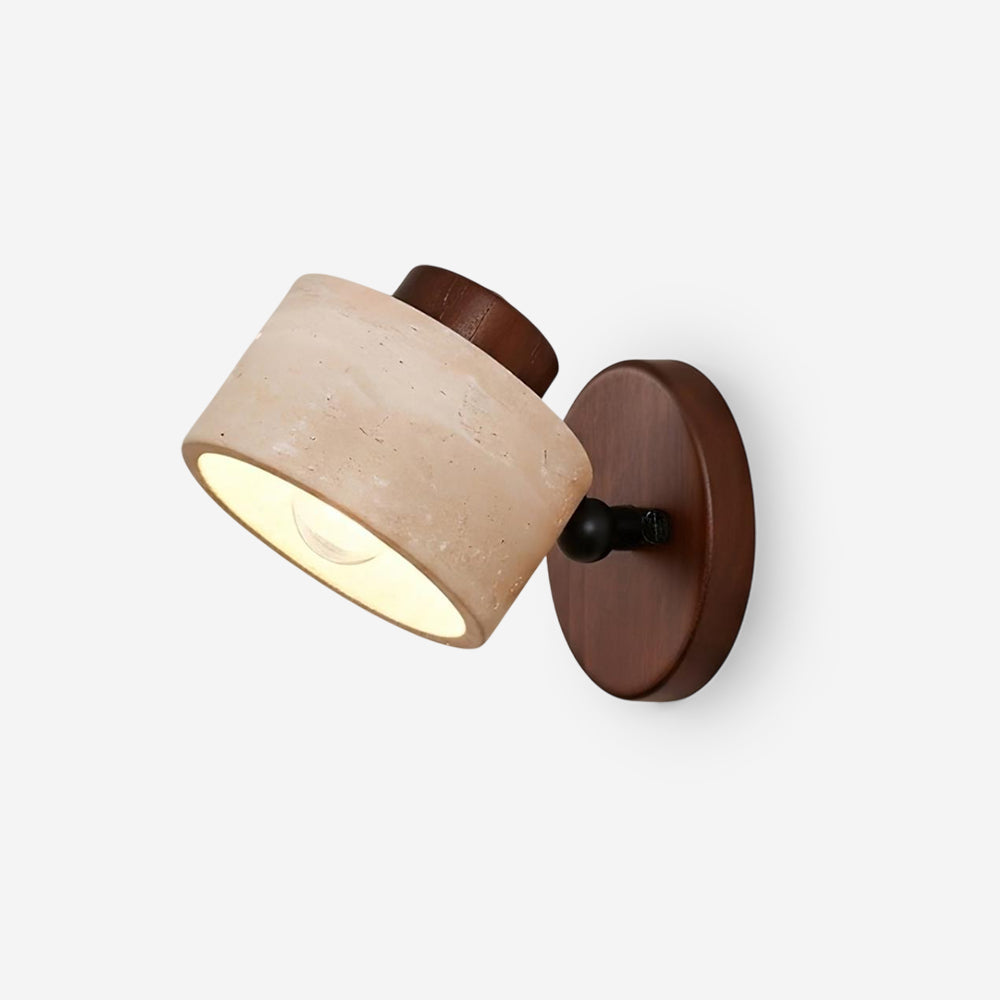 Versatile Indoor/Outdoor Sconce - Elegant Stone & Wood Finish