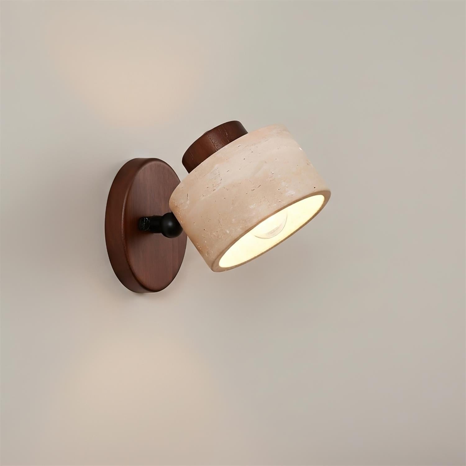 Versatile Indoor/Outdoor Sconce - Elegant Stone & Wood Finish