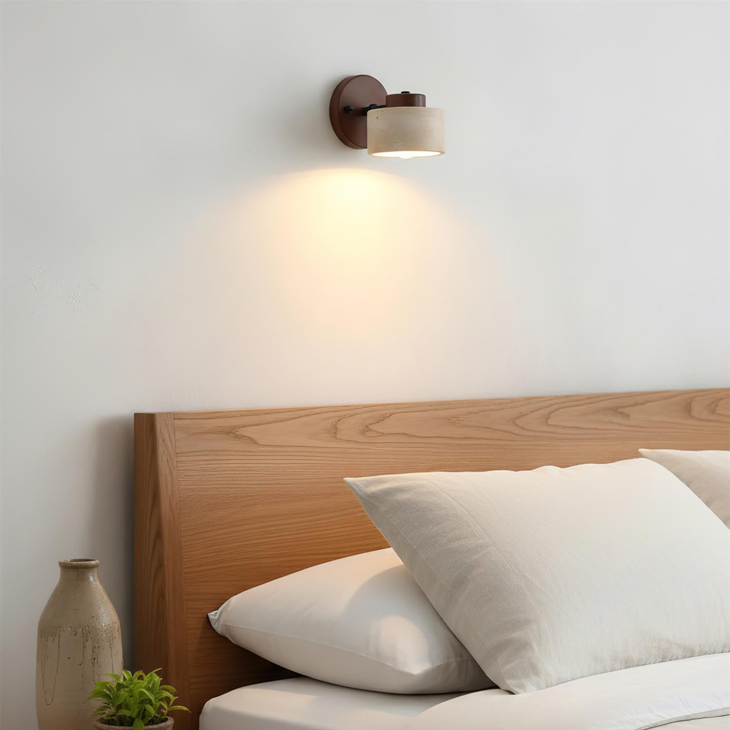 Versatile Indoor/Outdoor Sconce - Elegant Stone & Wood Finish