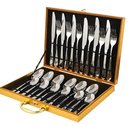Luxe Gold Stainless Steel Cutlery Collection for Dining