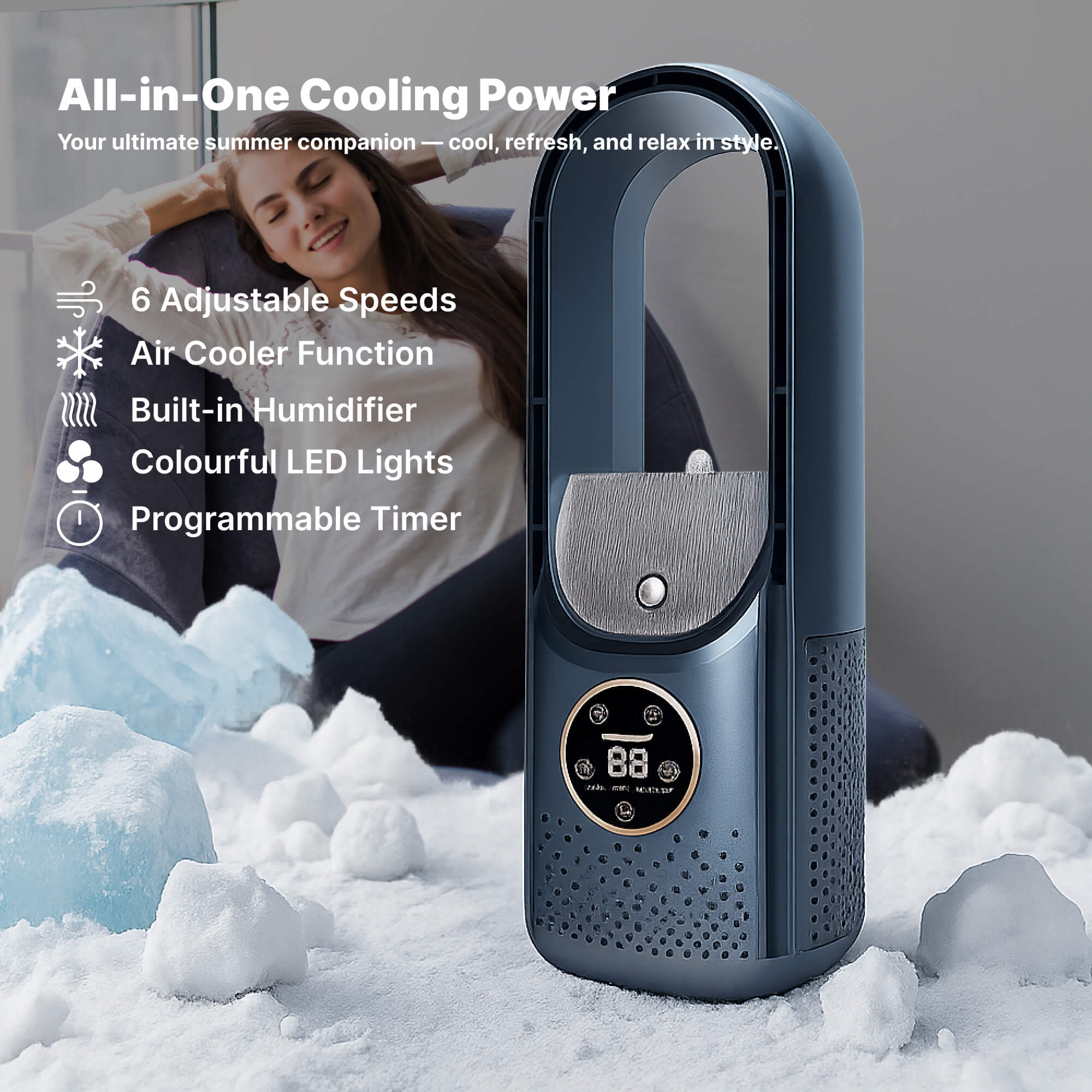 WhisperCool Bladeless Portable Air Cooler: Perfect for Any Space