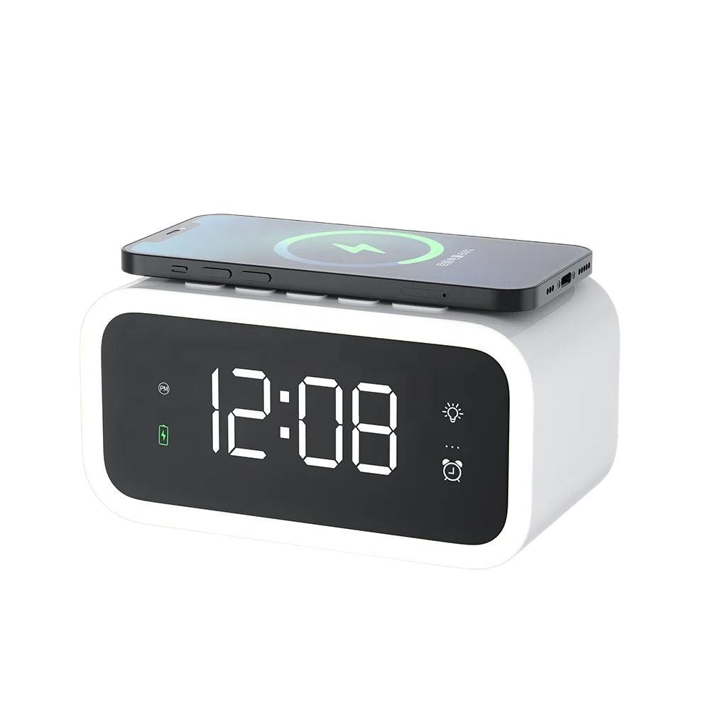 Smart Alarm Clock with Qi Wireless Charging and LED Display