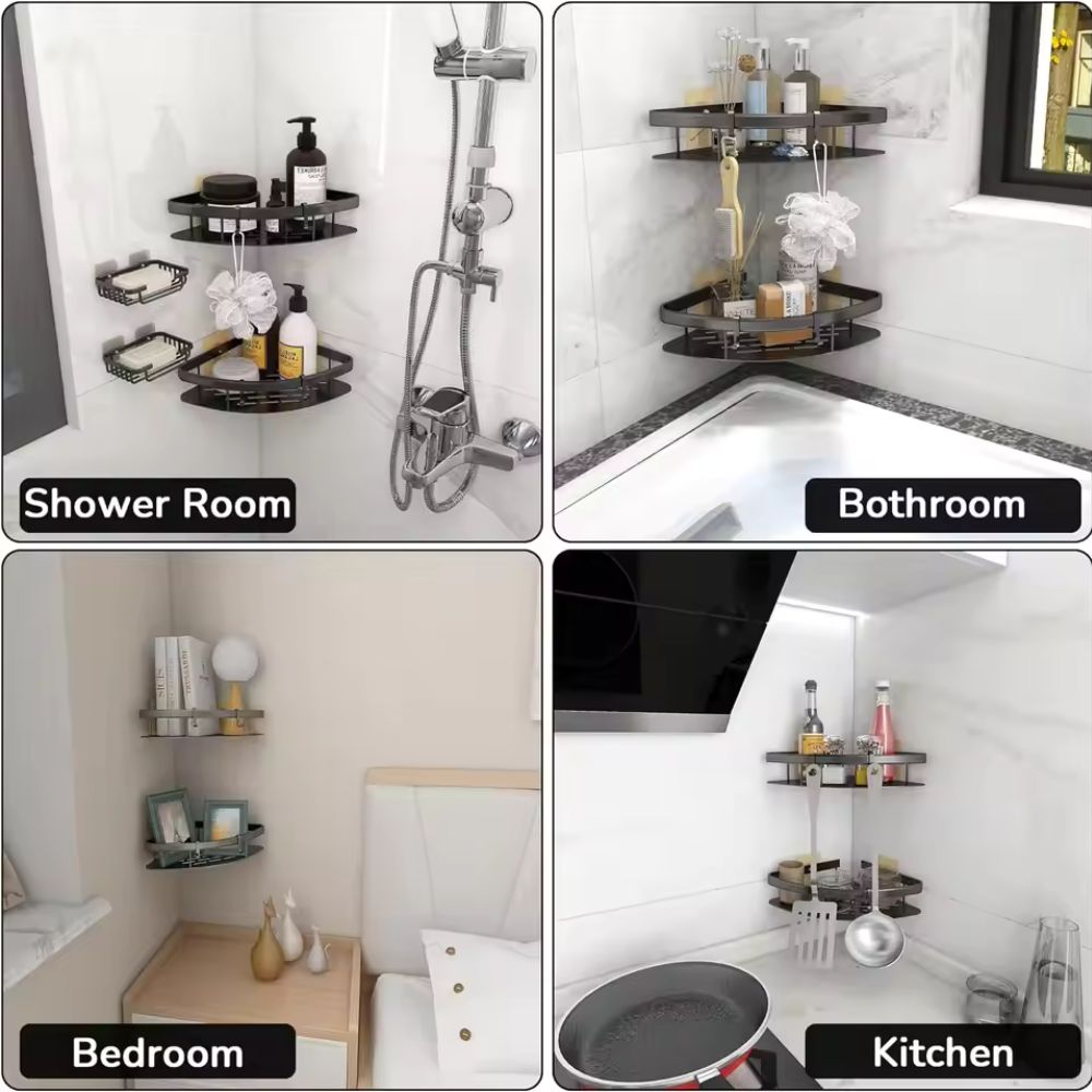 Curved Shower Corner Organizer for Effortless Storage