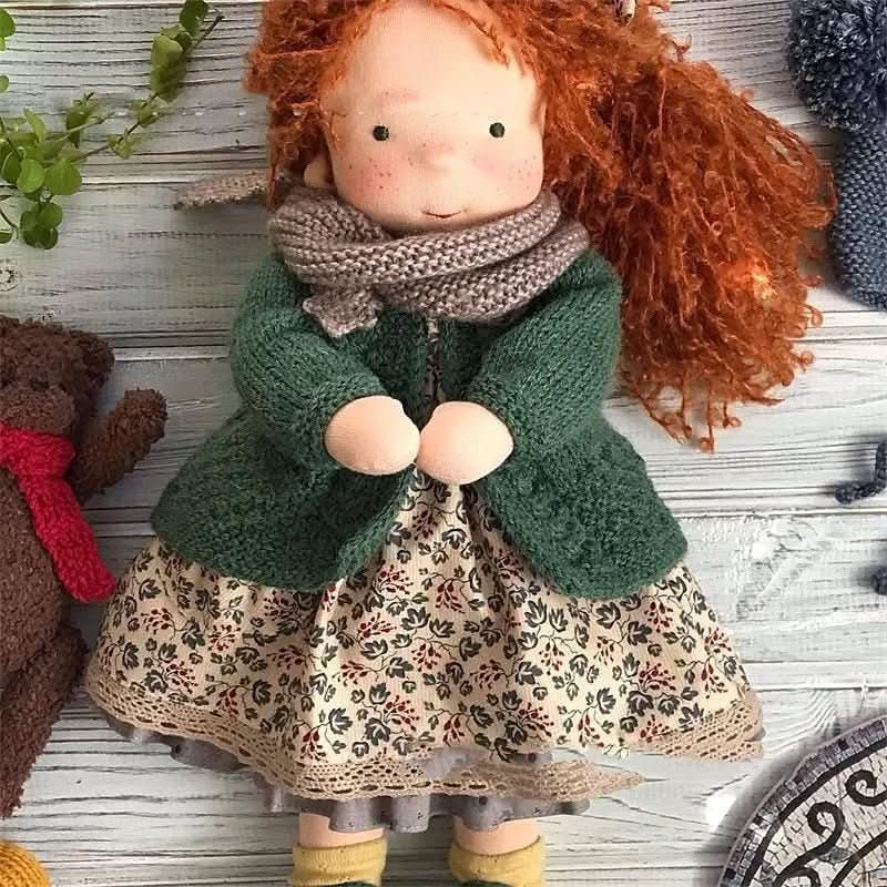 Handcrafted Waldorf Doll Set - Soft Cotton Toy for Children
