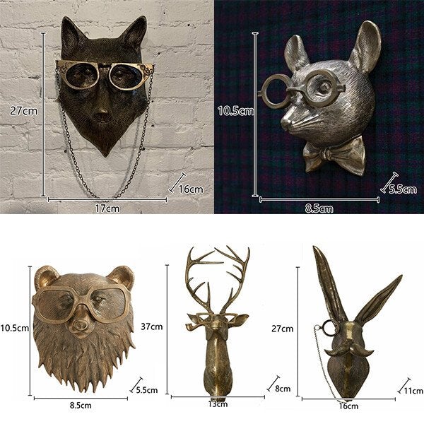 Whimsical Animal Head Wall Art for Unique Home Decor