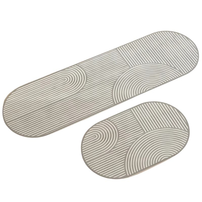 Absorbent Non-Slip Mat with Minimalist Stripe Design