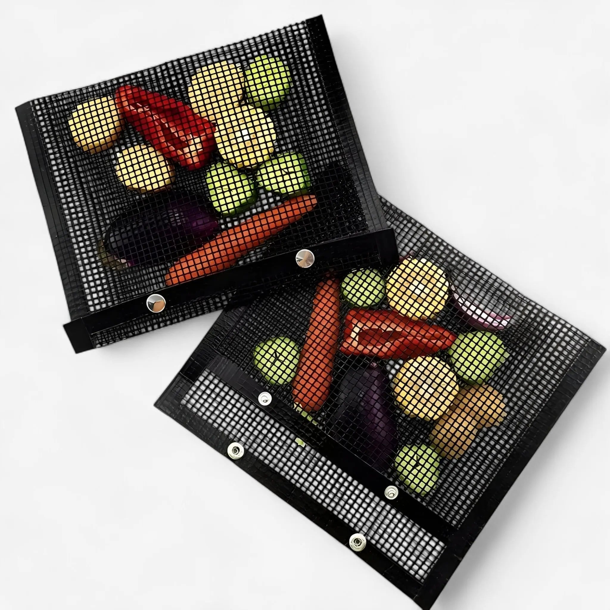 3-Pack of Non-Stick Grill Bags for Easy and Convenient Cooking