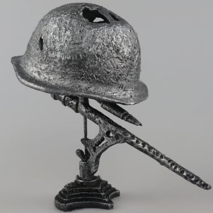 Heritage Glow Vintage Steel Helmet Accent Lamp