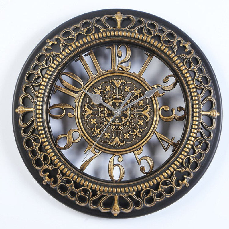 Elegant Vintage Wall Clock with Rich Finishes