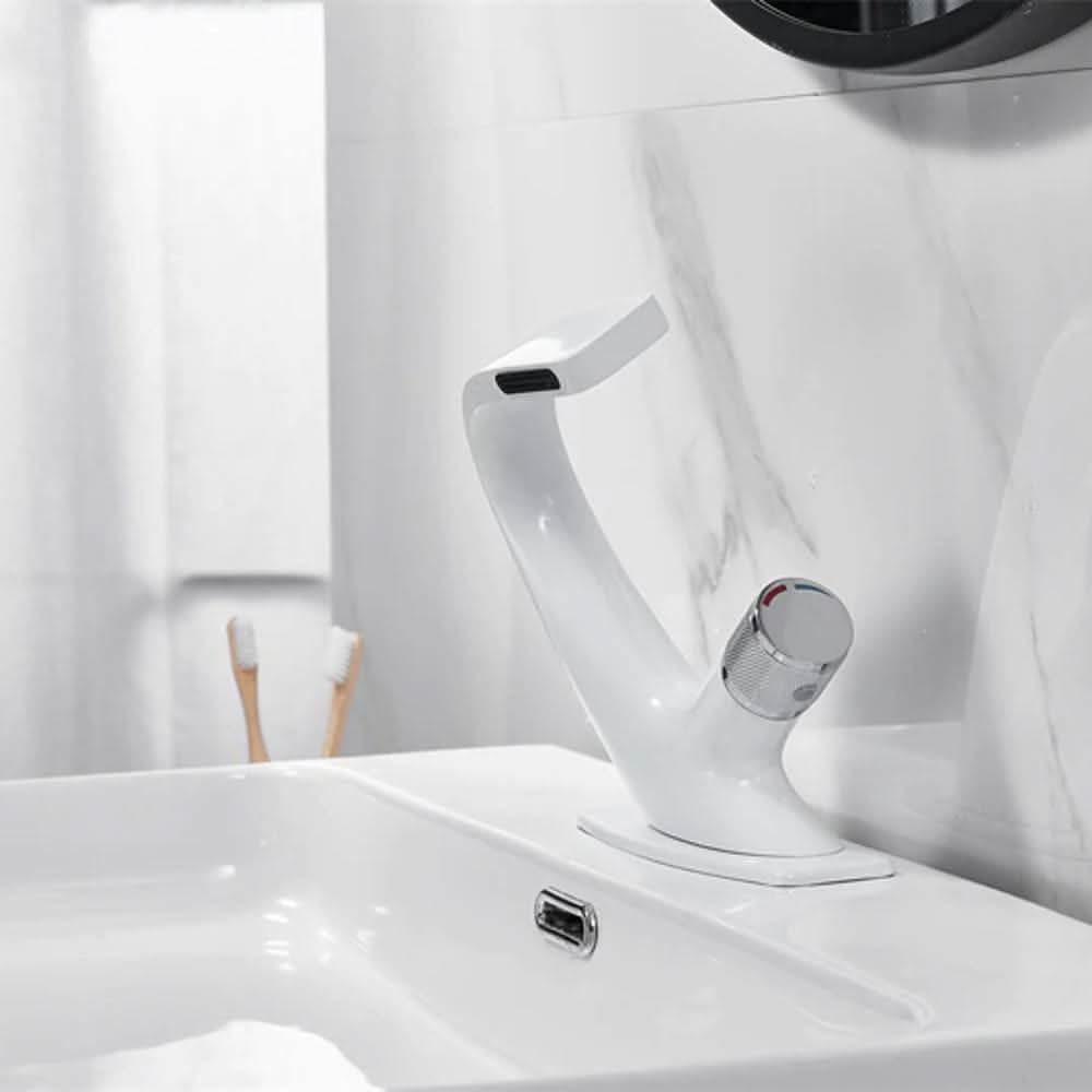Contemporary Brass Basin Mixer with Waterfall Spout for Stylish Bathrooms