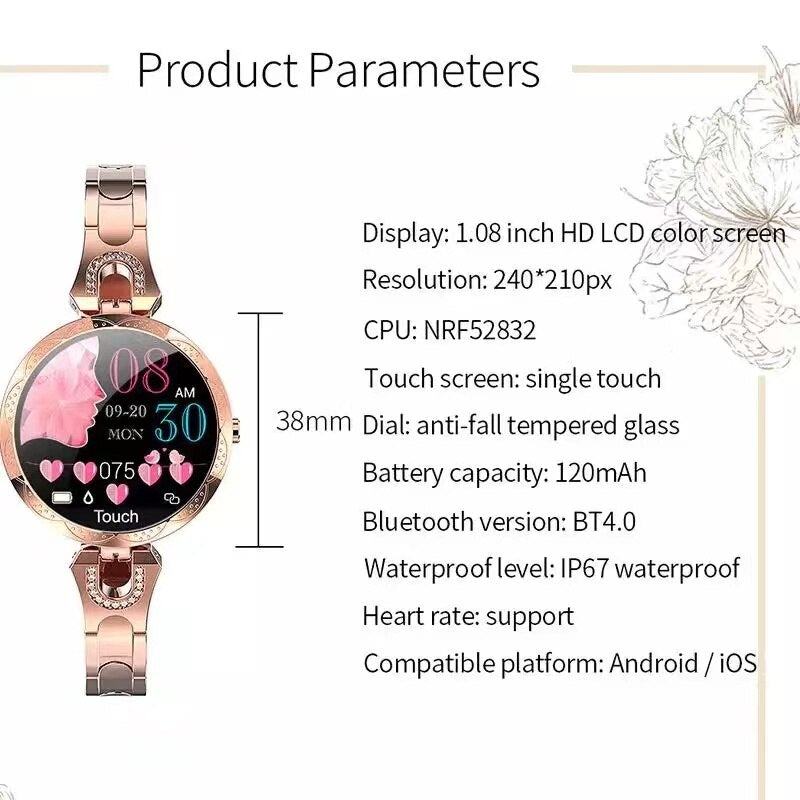 AquaGaze Women's Waterproof Fitness Tracker Watch