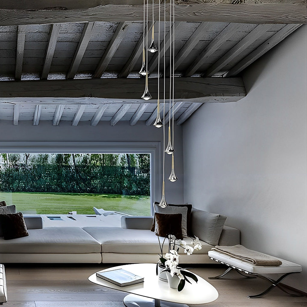 Elysian Glow Teardrop Pendant Light: Modern LED Elegance