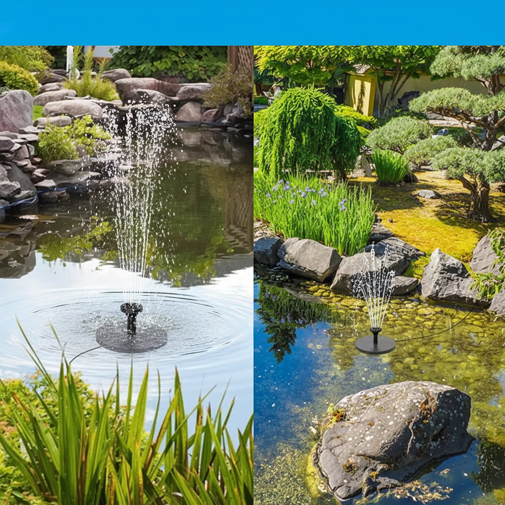 EcoFlow - 9W Solar Fountain Pump System with Custom Nozzles & Hose for Your Pond