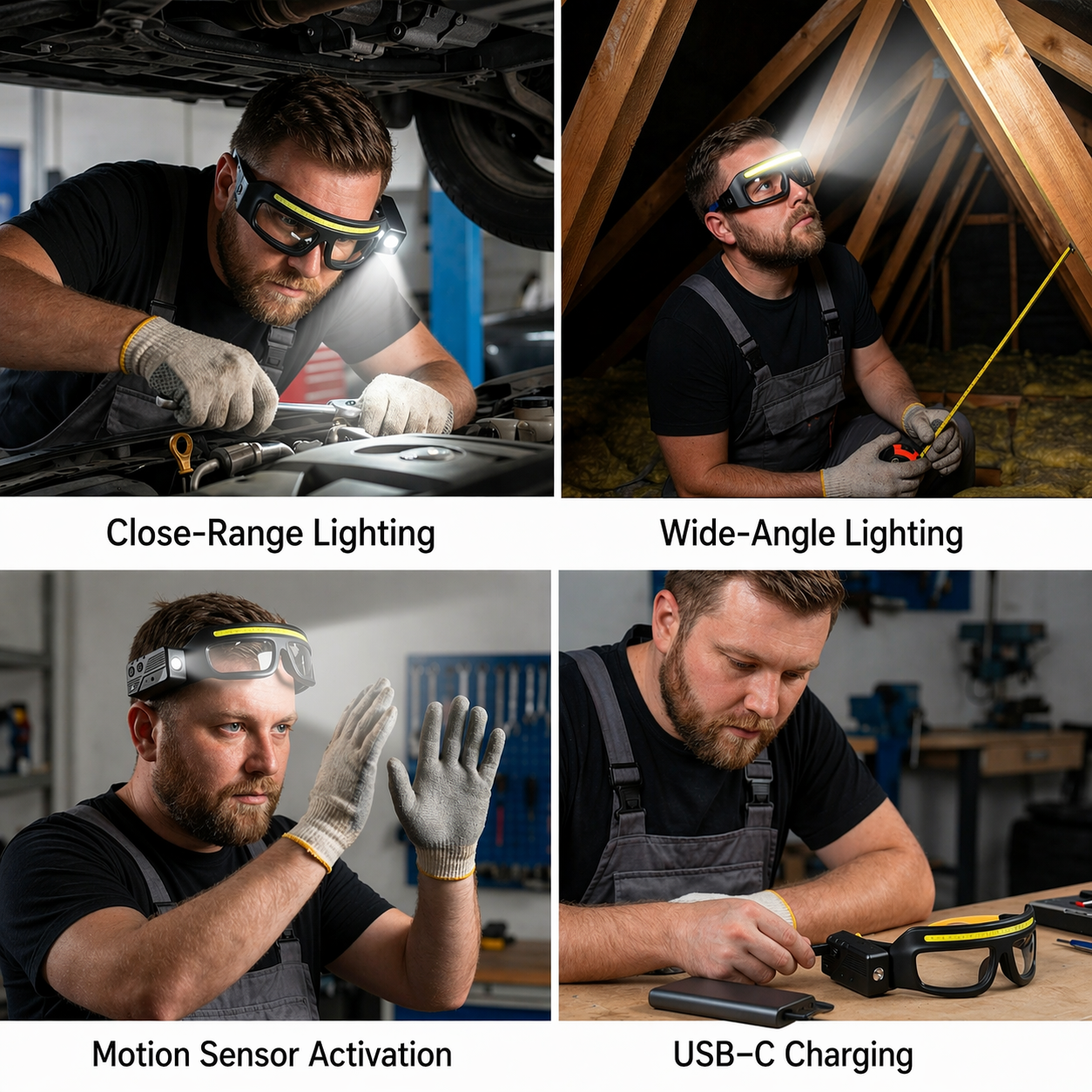 Motion Sensor Work Lamp | Hands-Free | LED Glasses Light