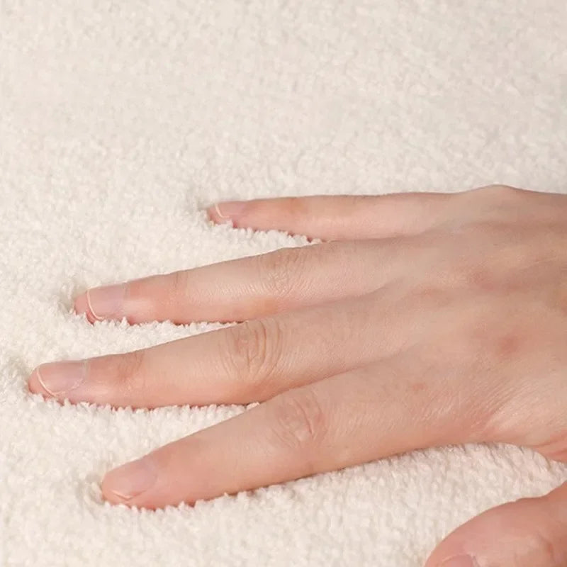 Elegant Non-Slip Area Rug with Wave Edge in Beige