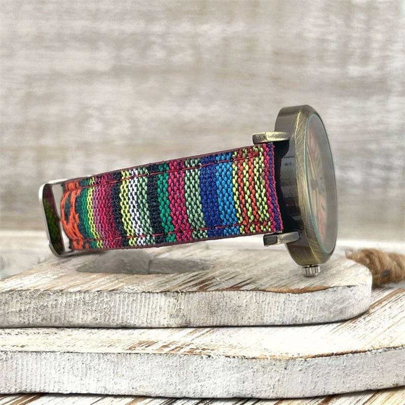 Vintage Watch with Braided Fabric Strap