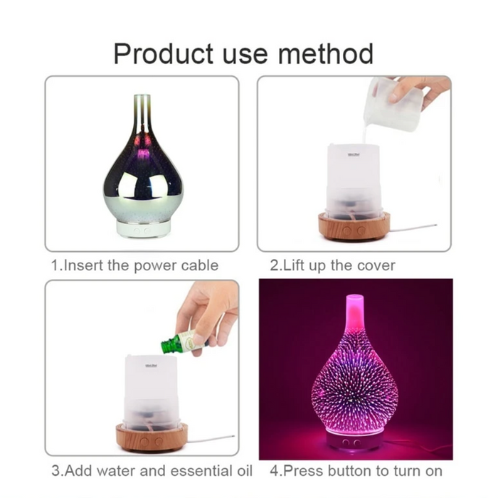 SerenityGlow 3D Crystal Essential Oil Diffuser with LED Ambiance
