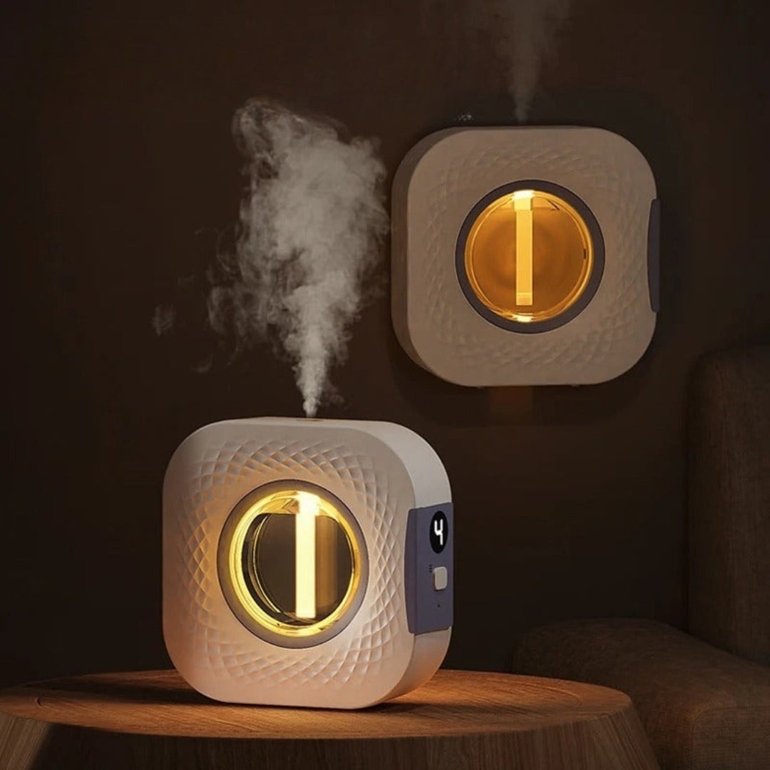 Wall-Mounted Essential Oil Diffuser and Air Cleaner with Colorful Night Light