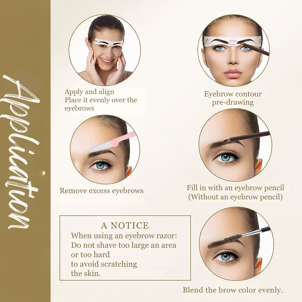 Eyebrow Stencil for Symmetrical Shaping | Precision Trimmer for Contours