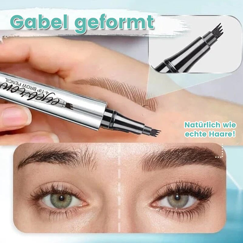 Waterproof 3D Eyebrow Pencil with 4 Fork Tips - Microblading Effect