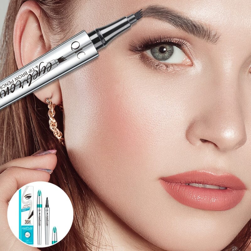 Waterproof 3D Eyebrow Pencil with 4 Fork Tips - Microblading Effect