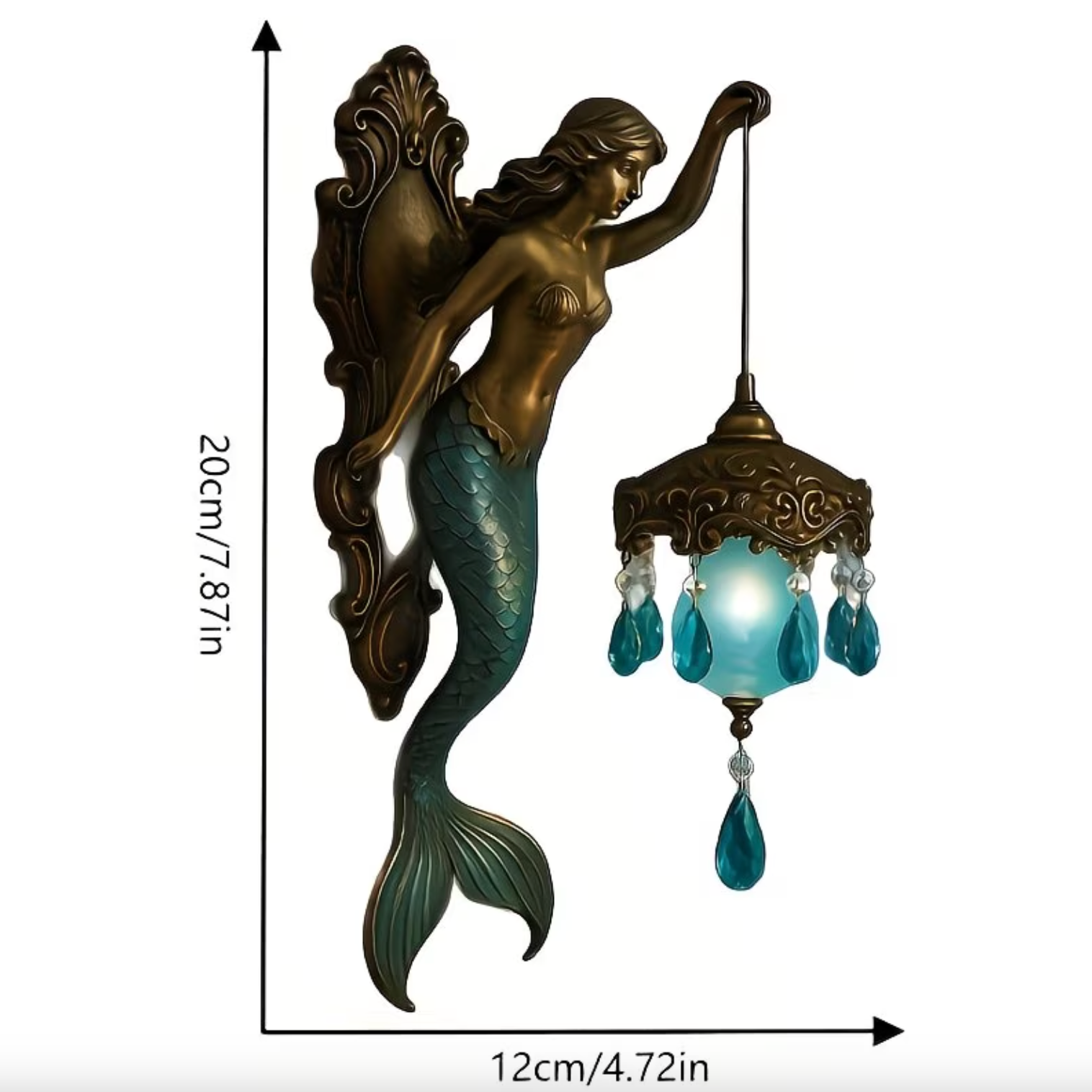 OceanGlow - Artisan Mermaid-Inspired Wall Light Fixture