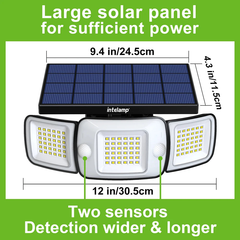 Outdoor Light with Three Heads | Multiple Operating Modes