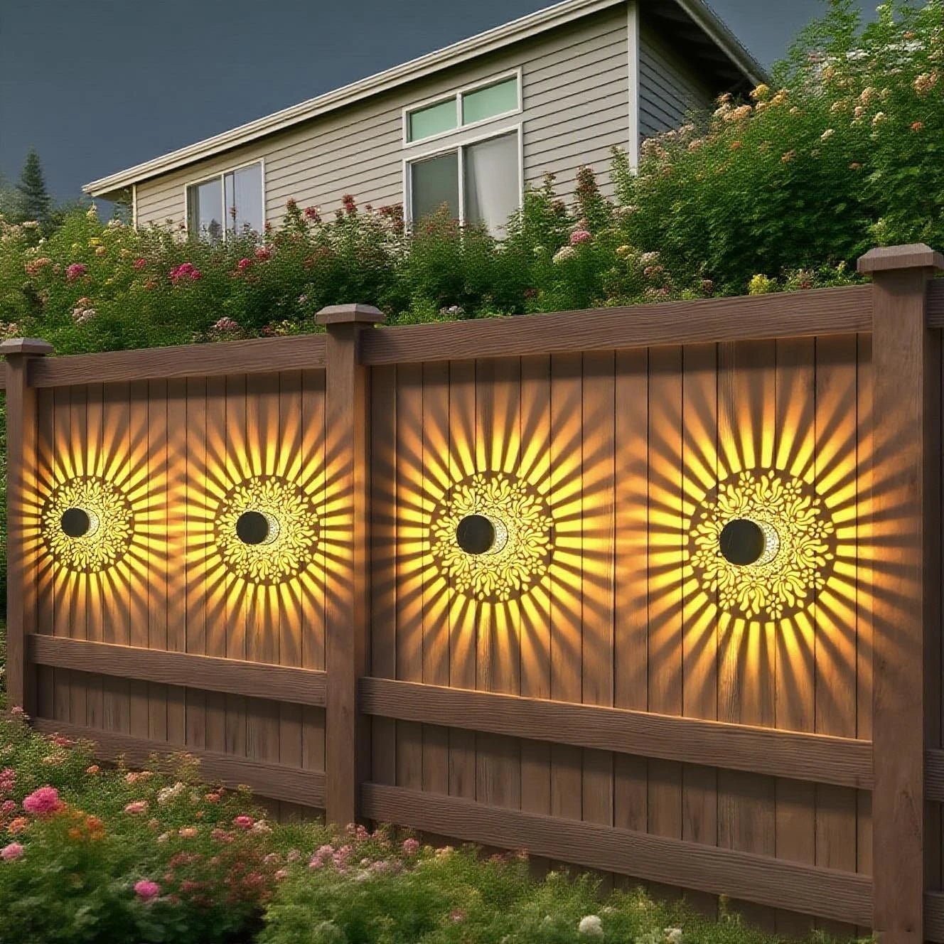 Outdoor Light | Peony Pattern | Wireless Installation | Night Bloom