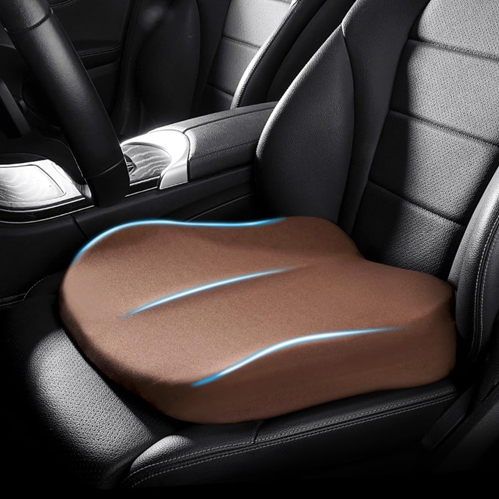 Ergonomic Memory Foam Car Seat Cushion with Non-Slip Base