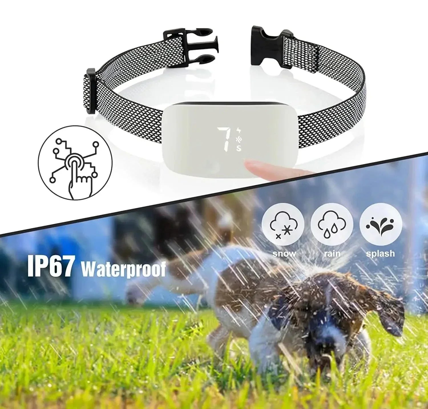 Rechargeable Waterproof Bark Control Collar for All Breeds