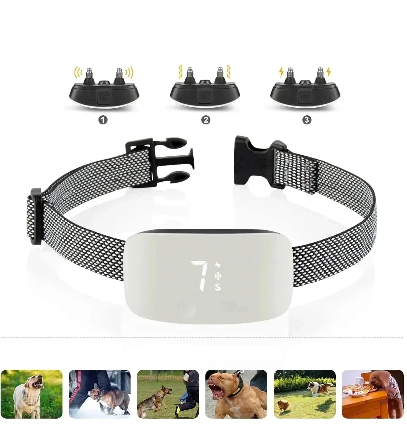Rechargeable Waterproof Bark Control Collar for All Breeds