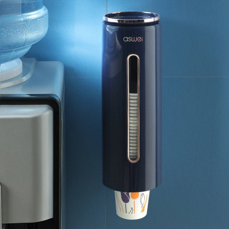 Smart Wall-Mounted Cup Organizer with Automatic Dispensing