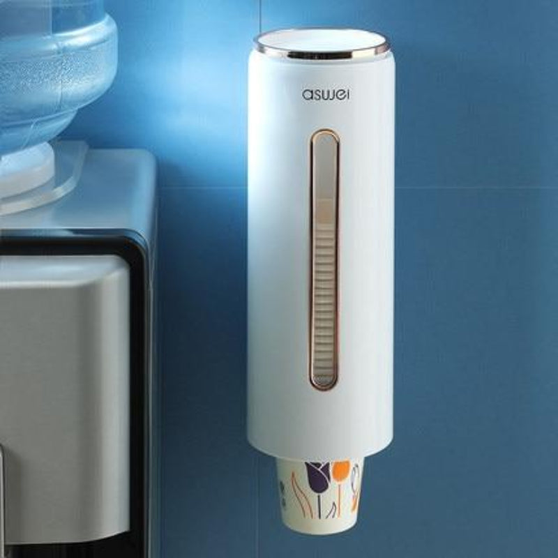 Smart Wall-Mounted Cup Organizer with Automatic Dispensing