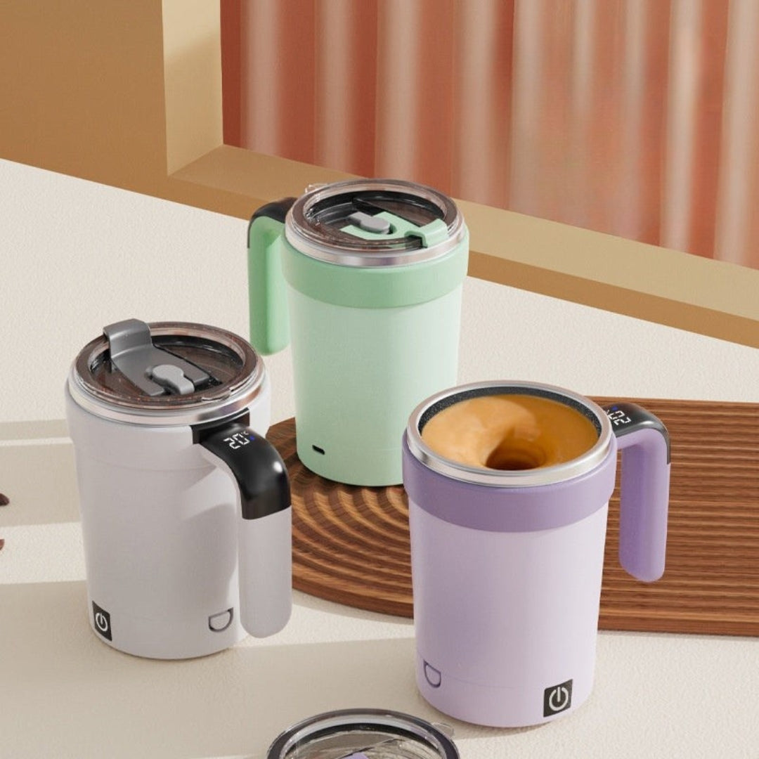Smart Stirring Mug with Temperature Control – USB Rechargeable, BPA-Free, Leak-Resistant Design